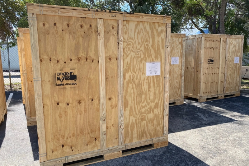 Storage crates outside