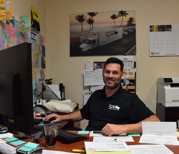 Office Miami Movers Top Notch Movers with Hen, office manager smiling